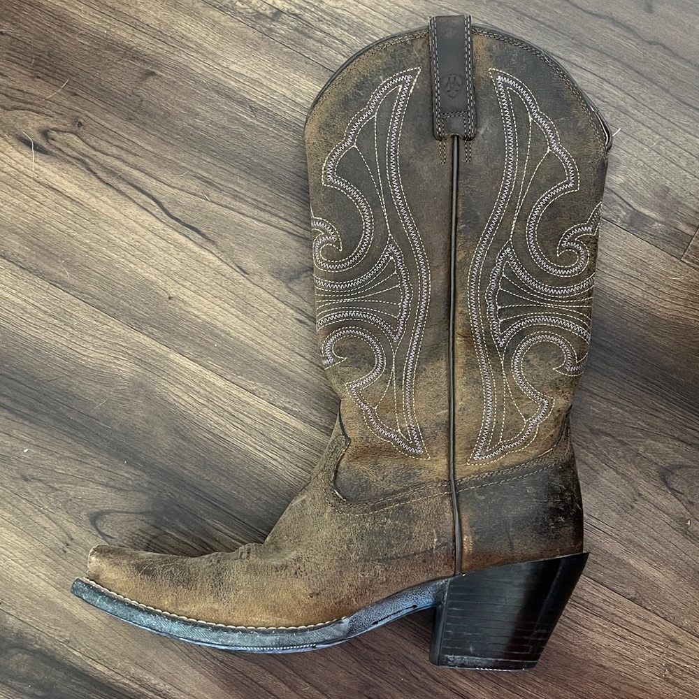Ariat Ladies Round Up D-toe Leather Western Cowboy Boots